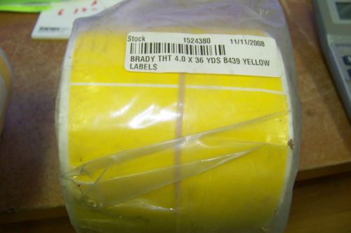 New brady tht 4.0 x 36 yrds b-439 perm vinyl matte finish yellow thermal labels for sale