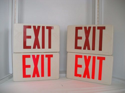 Lot of 4 Exit sign emergency lights , All work, 2 with backup batteries