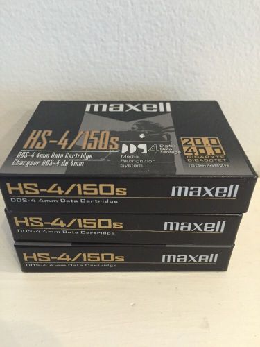 Maxell HS-4/150 Data Cartridge Lot Of 3