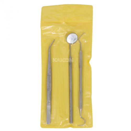 1set(3pcs) new dental tool set kit dentist mirror teeth clean pick inspection mi for sale