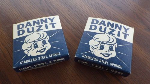 Vintage Danny Duzit Stainless Steel Sponge Lot of 2 Made in USA Springfield Wire