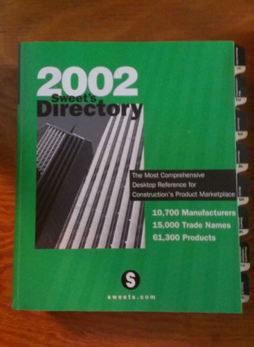 Sweet&#039;s Directory 2002 Desktop Reference Construction Trade Products Huge Index
