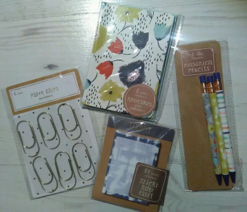 Target dollar one spot sticky notes list pad planner note cards pencils clips