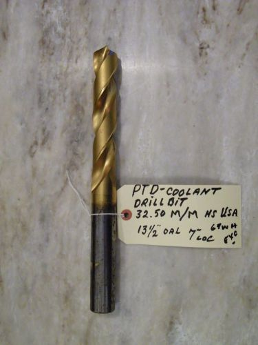 Ptd- 32.50  mm tin coated- coolant -   \  hs  usa  drill bit-used for sale