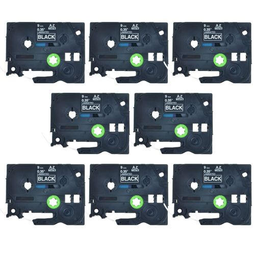 8pk white on black label tape tz325 tze325 for brother p-touch pt-1830c 9mm 3/8&#034; for sale