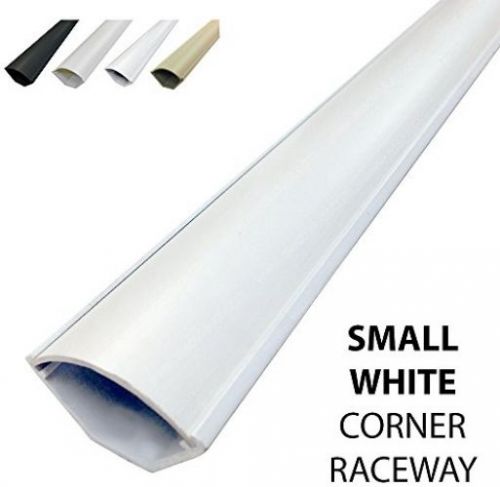 Small Corner Duct Cable Raceway (1075 Series) - 5 Feet - White