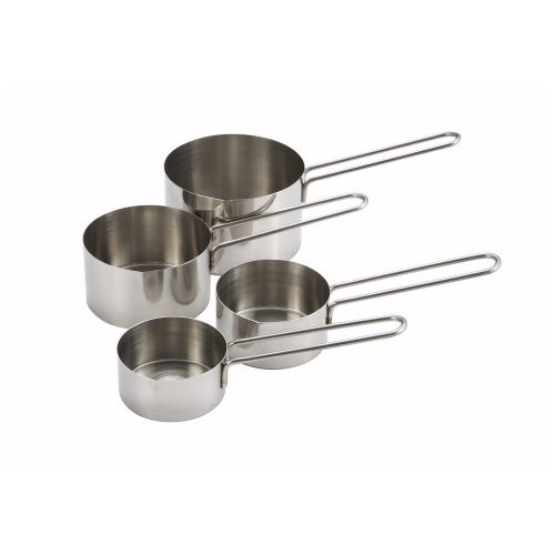 Winco mcp-4p, stainless steel measuring cups with wire handle, 4-piece set for sale