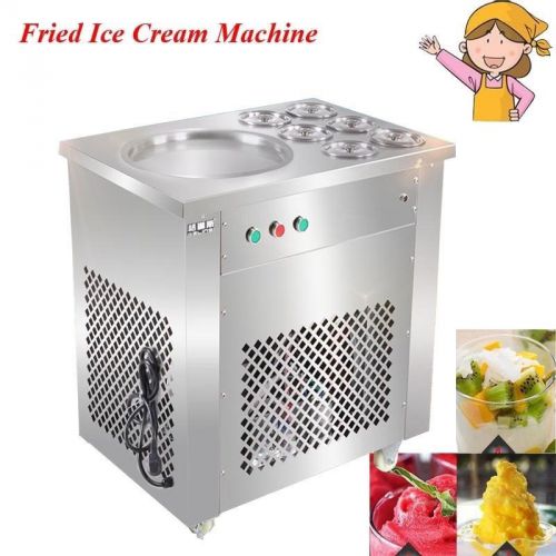Fried Ice Cream/single pan Roll Machine full Stainless Steel 6 basket 220v