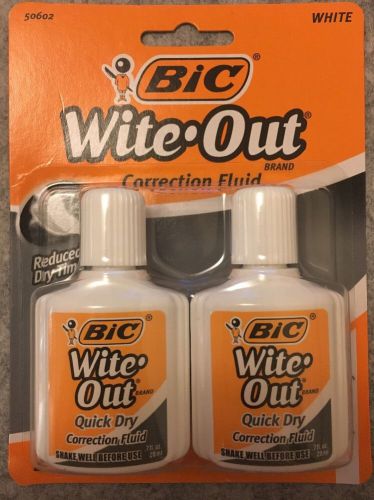 BIC WITE OUT 2 PACK .7 OZ CORRECTION FLUID QUICK DRY