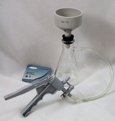 Filter setup includes pump, 500ml flask, 90mm buchner funnel, stopper and filter for sale