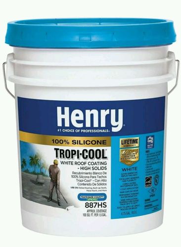 Henrys Tropi-Cool 4.75 Gal. 887 White 100% Silicone RV Roof Coating Rubber EPMD