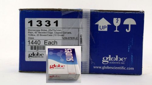 Globe scientific microscope slides beveled edge clipped corners plain 1440 pcs for sale