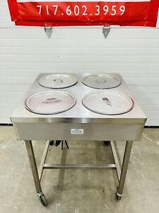 Belshaw H&amp;I-4 Heat &amp; Ice Donut Glazing Table 240v Bowls &amp; Lids Included Working!