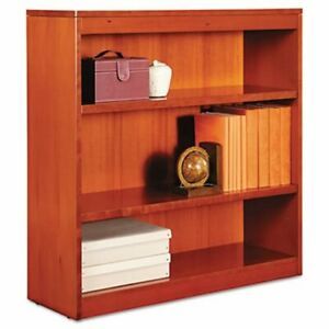 Alera Square Corner Wood Veneer Bookcase, 3-Shelf, Medium Cherry (ALEBCS33636MC)