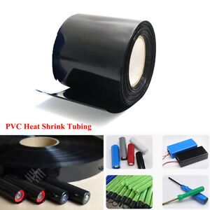 Black PVC Heat Shrink Tubing RC Battery/Cable/Wire Wraps Sleeve Width 7mm-500mm