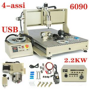 USB 4Axis 2.2KW 6090 CNC Router Metal Engraver Milling Drilling Machine EU