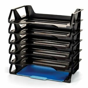 Officemate OIC Achieva Side Load Letter Tray Recycled Black 6 Pack 26212