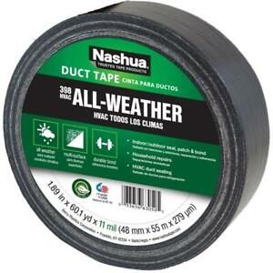 Nashua 1207791 All-Weather HVAC Duct Tape, Black, 11 Mil, 1.89&#034; x 60 Yd, #398
