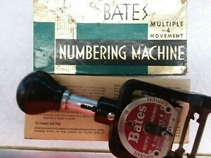 Vinatge Steel Bates Numbering Machine 6 Wheel Stamp USA Boxed