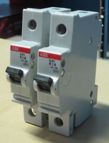 Lot of 2 ABB S271-K1A Circuit Breaker 1-Pole 1A 277/480VAC DIN VDE0660 #342