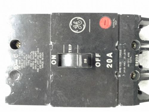 Ge 20amp 480/277 vac 3 pole circuit breaker  type tey for sale