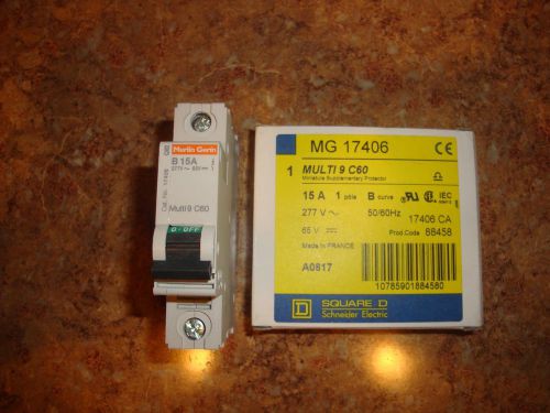 Square d / merlin gerin  mg17406 15 amp circuit breaker, qty 2 for sale