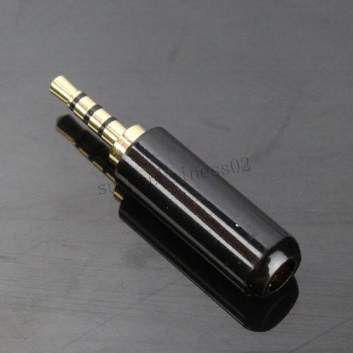 Sale 4 Pole 2.5mm Male Repair headphone Jack Plug Metal Audio Soldering Black