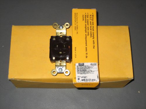 Lot of 10 Hubbell HBL5361 Brown 20A 125V 2 Pole 3 Wire HBL Single Receptacles