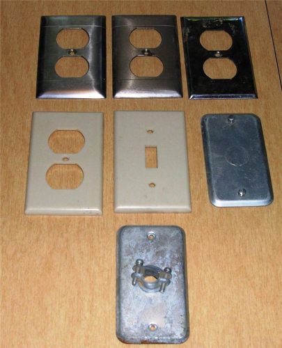 Lot of 14 varied faceplates for electrical outlets and conduit for sale