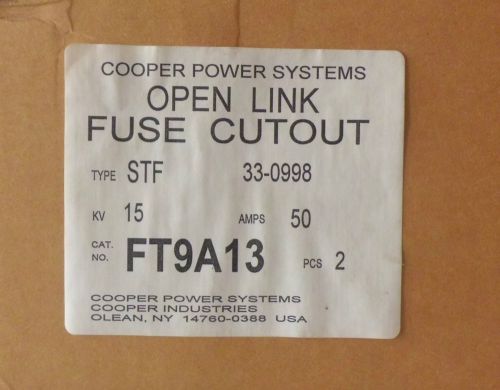 Lot of 2 cooper power system arrester-flipper fuse cutout combination type stf for sale