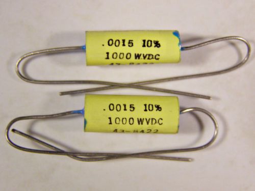 3 - .0015uf 1500pf 1000WVDC 1KV Poly Film Capacitors NOS 1984 Date Code