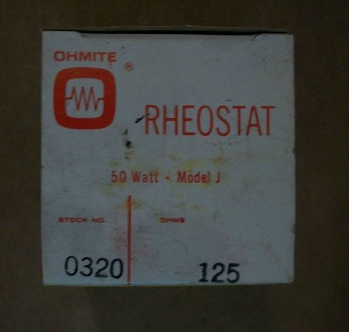 Omite rheostat potentiometer 0320 125 ohms 50 watt model j new nib for sale