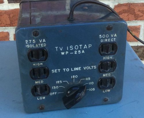 Vintage RCA WP-25A TV ISOTAP ISOLATION TRANSFORMER