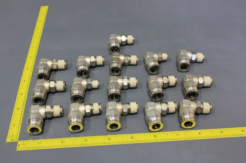 16 new numatics brass/nickel elbow tube fittings 3/8&#034; x 1/4&#034; (s2-1-6fe) for sale