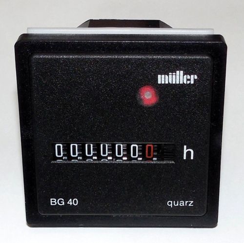 Muller bg 40 quarz elapsed time counter hour meter timer panel mount 12 - 48v dc for sale