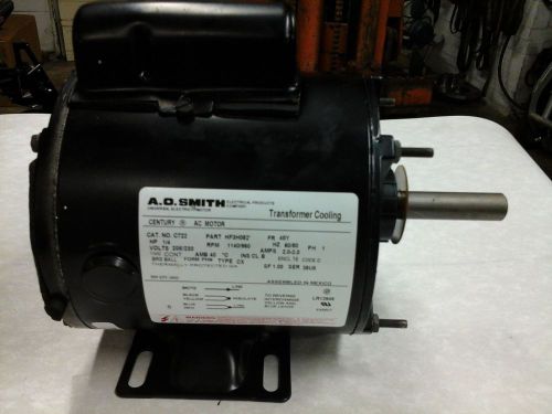 Brand new a.o. smith century ac motor 1/4hp 208-230 volts 1140/950 rpm for sale