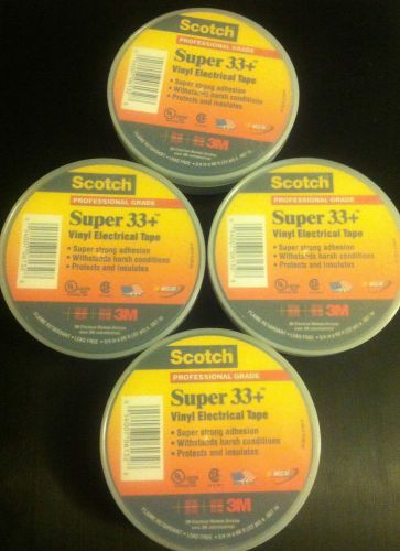 FOUR Rolls of 3M Electrical Tape -Scotch Vinyl Super 33+ 3M