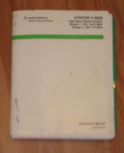 Motorola Syntor X 9000 VHF Service Manual, 68P80102W05