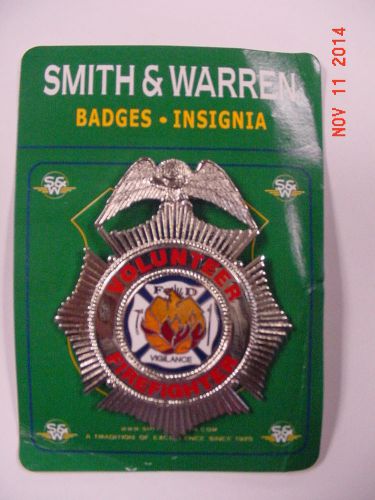 Smith &amp; Warren Volunteer Firefighter Badge with pin &amp; clutch