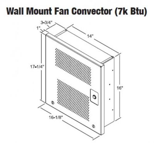 Wall mount fan convector (7k btu) for sale