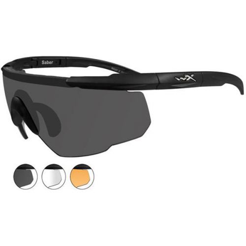 Wiley X 308 Saber AdvancedMatte Black FrameSmoke Gray/Clear/Rust Lens
