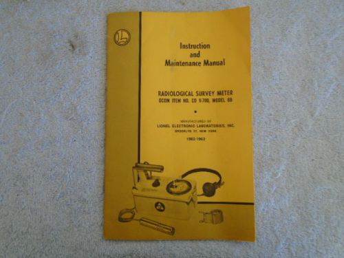 Instructions &amp; Maintenance Manual Lionel V-700 Model 6B Geiger Counter