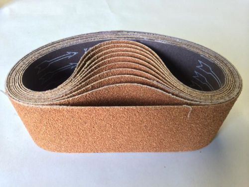 NEW *Set of 10* Cork Polishing Finishing Sanding Belts 3&#034; x 21&#034; FREE SHIPPING