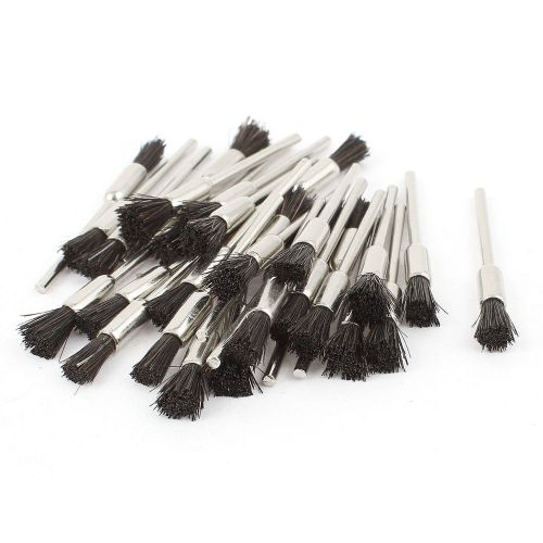 30 Pcs Round Shank Black Bristle Pen Brush Polishing Buffing Polisher Tool