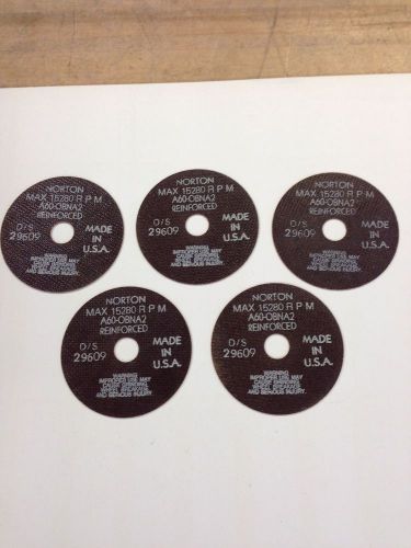 Norton 4&#034;x.040&#034;x3/4&#034; a60-obna2  reinforced cut-off wheels, lot of 5, new, usa for sale