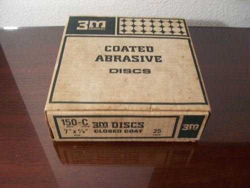 3M 150 Grit Abrasive Discs 25 in a Box!  Old Stock!! 7 x 7/8&#034;