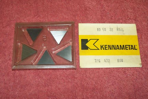 Kennametal    carbide inserts   tpg 432      grade   k68    pack of 5 for sale