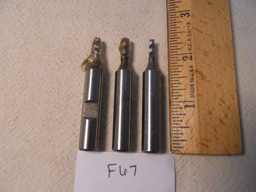 3 new 3/8&#034; shank hss end mills. 4 fl. .115&#034; slightly under / over sized usa f67 for sale
