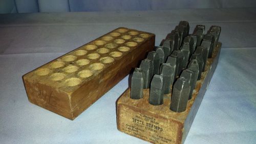 Young bros steel stamps 5/16&#034; letters 27 pieces with wood box *free shipping* for sale