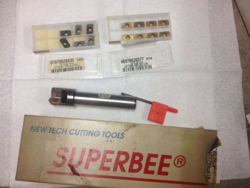 TECH Cutting SUPERBEE 1&#034; Milling Head 3/4&#034; Shank marked BE6421548-R2 &amp; Inserts